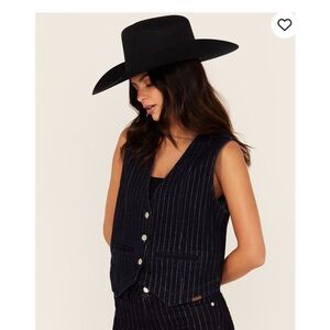 Ariat denim lurex striped vest western cowgirl country